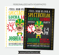Personalized Lucha Libre Birthday Invitation, Photo, Fiesta (Digital Invite)
