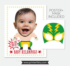 Luchador Personalized Pin the Mask Game with your photo, Digital Design