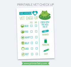 Frog Hospital Sign, Vet Checkup, Adoption Certificate (Printable Download)