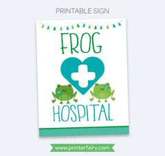 Frog Hospital Sign, Vet Checkup, Adoption Certificate (Printable Download)