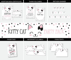 Kitty Cat Adoption Party Package, Printable Decor (Instant Download)