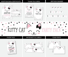 Kitty Cat Adoption Party Package, Printable Decor (Instant Download)