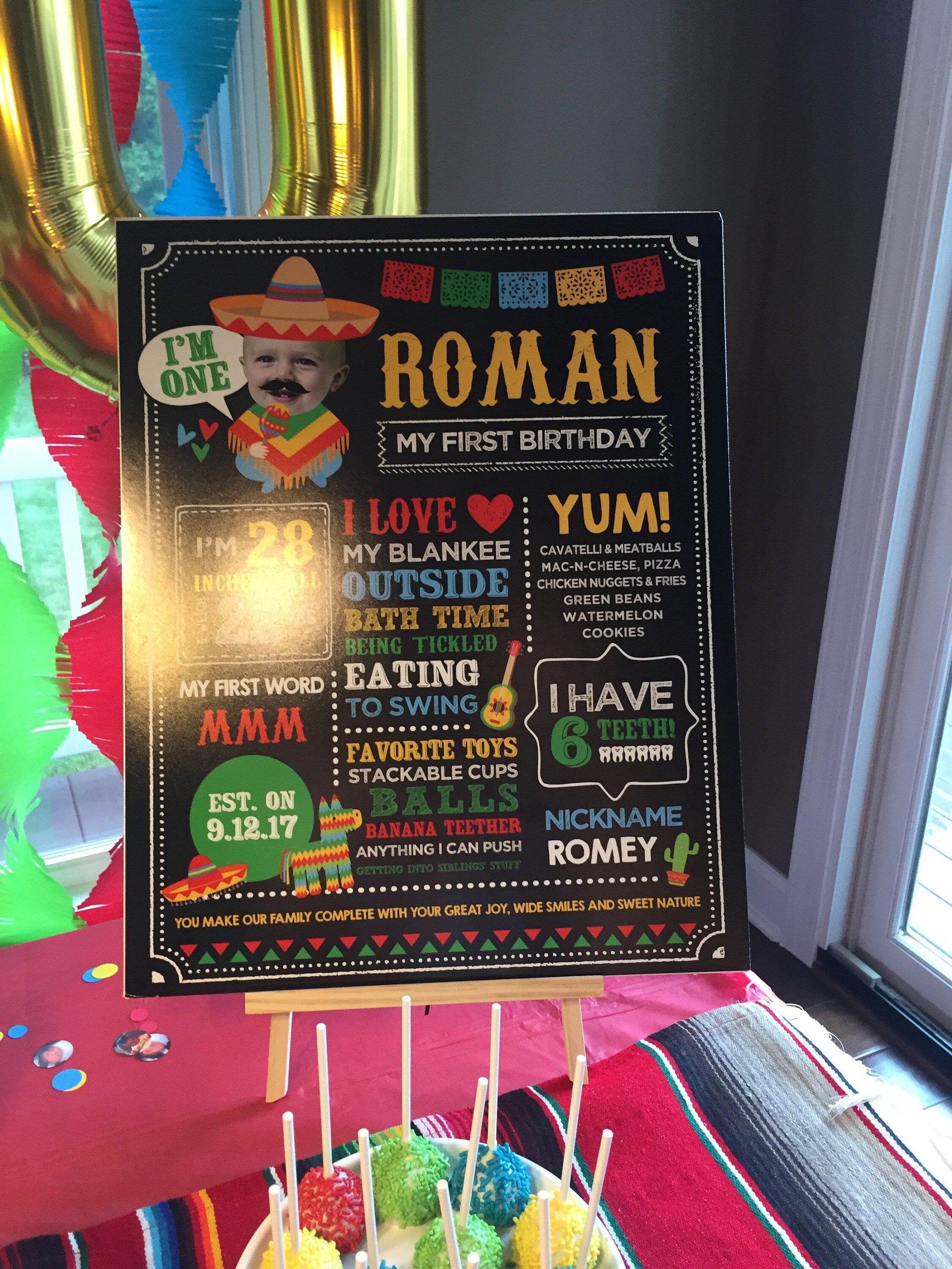 Pizza First Birthday Photo Board, Personalized Sign (Digital Printable)