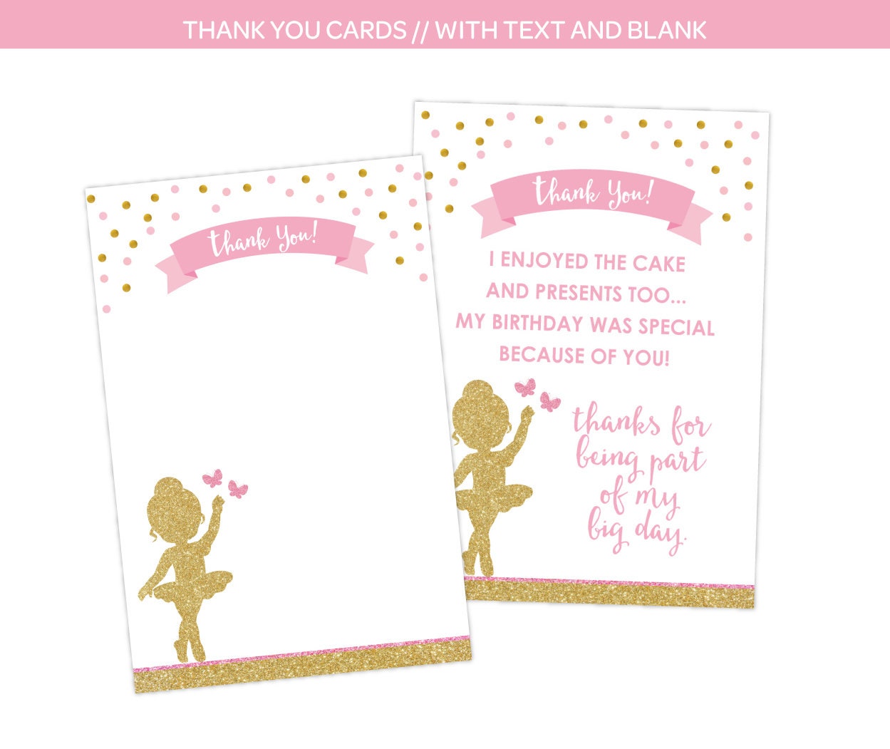 Ballerina Birthday Party Decor Bundle | Pink & Gold Ballet Decorations | Printable Birthday Set | Instant Download