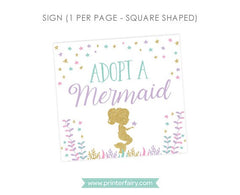 Mermaid Adoption Center Sign and Certificate (Digital Download)