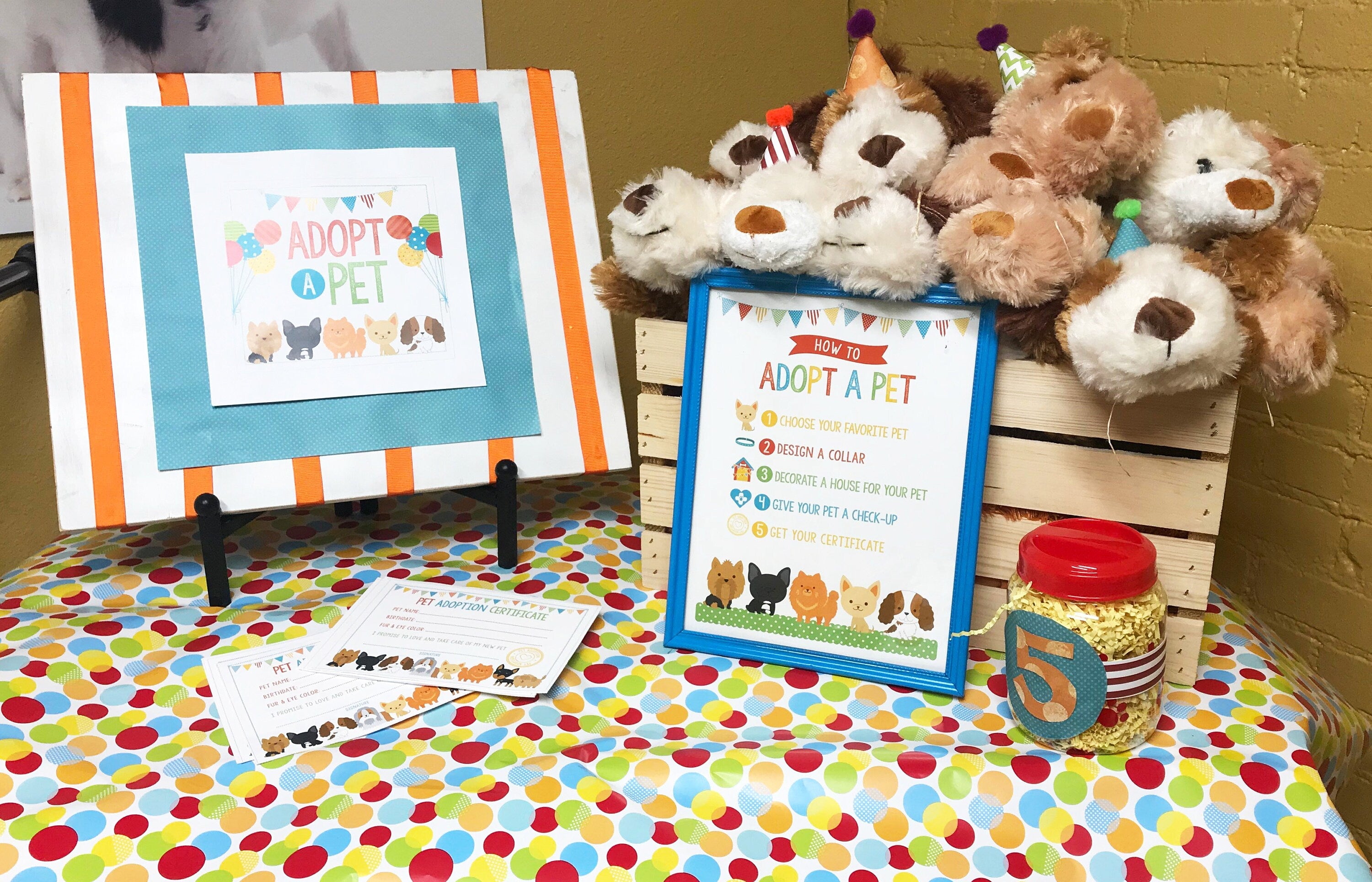 Puppy Adoption Party Printables, Pet Birthday Decor (Digital Download)