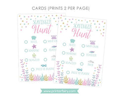 Mermaid Scavenger Hunt Game, Under the Sea Party (Digital Download)