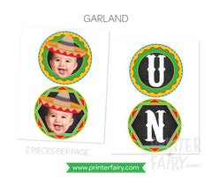 Fiesta First Birthday Party Printables, Cinco de Mayo Decorations (Digital Download)