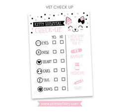 Kitty Adoption Party, Vet Checkup Sign (Instant Download)