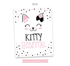 Kitty Adoption Party, Vet Checkup Sign (Instant Download)