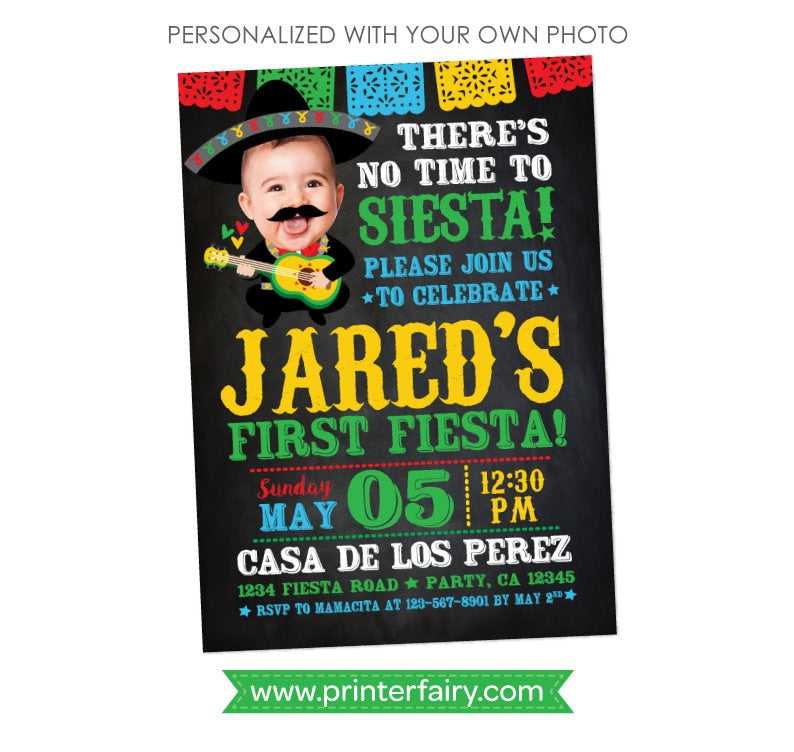 Cinco de Mayo First Fiesta Invitation with Photo (Digital Invite)