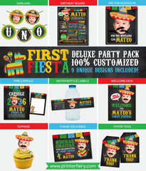 Fiesta First Birthday Party Printables, Cinco de Mayo Decorations (Digital Download)