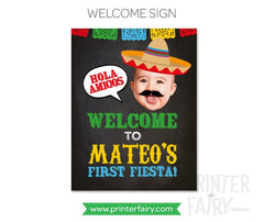 Personalized Fiesta Welcome Sign, First Birthday, Mexican Theme (Printable)