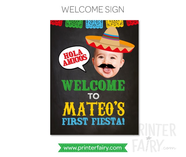 Fiesta First Birthday Party Printables, Cinco de Mayo Decorations (Digital Download)
