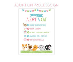 Cat Adoption Station Printables, Kitty Birthday Party Decor (Digital Download)