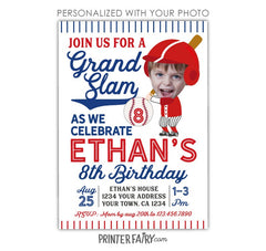 Baseball Birthday Invitation with Photo, Sports Party (Digital Printable)