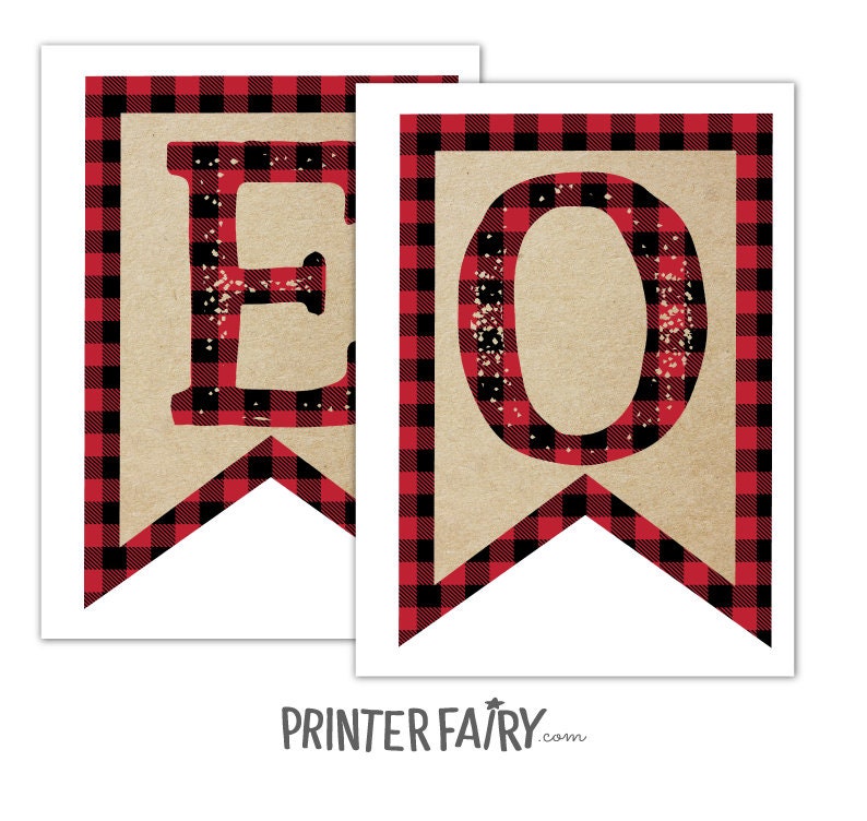 Lumberjack First Birthday Banner, Plaid ONE Highchair Decor (Instant Download)