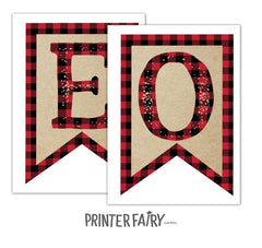 Lumberjack First Birthday Banner, Plaid ONE Highchair Decor (Instant Download)