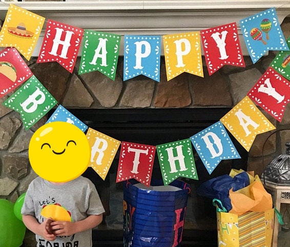 Fiesta Birthday Banner, Mexican Party Decorations (Printable Banner)