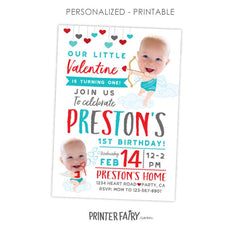 Valentines Day Party Invitation Personalized with photo for any age, Digital or Printable Design