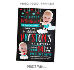 Valentines Day Party Invitation Personalized with photo for any age, Digital or Printable Design