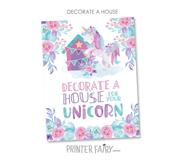 Unicorn Adoption Station Party Package Ready to Print, DIGITAL Instant Download