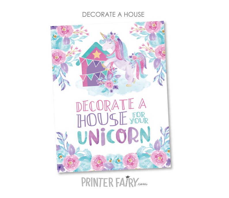 Unicorn Adoption Station Party Package Ready to Print, DIGITAL Instant Download
