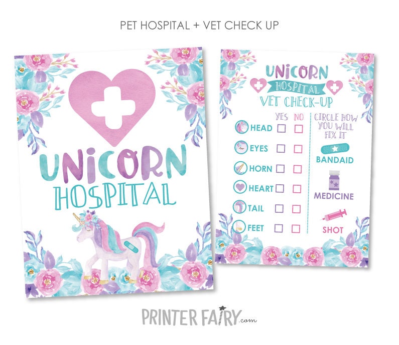 Unicorn Adoption Station Party Package Ready to Print, DIGITAL Instant Download