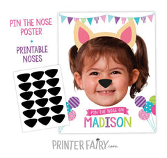 Pawty Personalized Pin the Nose Game with your Photo for any age, Digital Printable Design