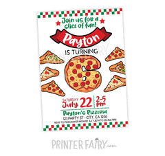Pizza Birthday Invitation, Little Chef, Cooking Party (Digital)