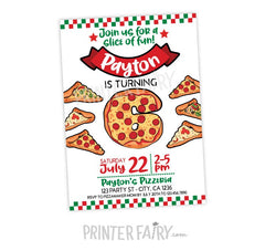 Pizza Birthday Invitation, Little Chef, Cooking Party (Digital)