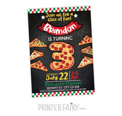 Pizza Birthday Invitation, Little Chef, Cooking Party (Digital)