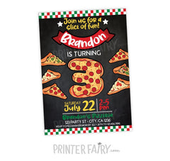 Pizza Birthday Invitation, Little Chef, Cooking Party (Digital)