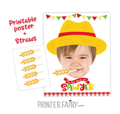 Personalized Farm Birthday Pin the Straw Game (Digital Download)