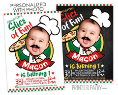 Personalized Pizza Birthday Invitation, Chef Party (Digital Download)
