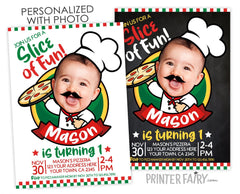 Pizza Party Custom Birthday Invitation with Photo for Any Age (Digital Download)