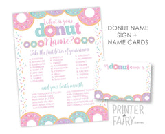 Donut Party Game, What's Your Donut Name, Birthday Printable (Digital Download)