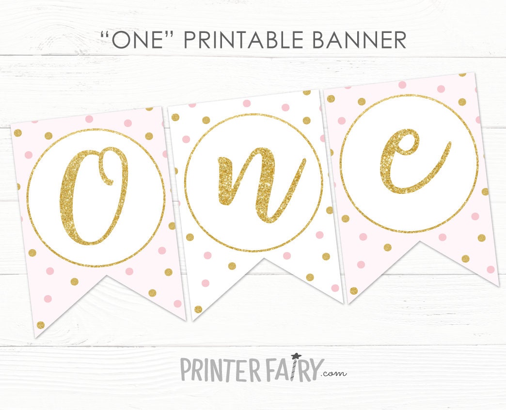Ballerina ONE Banner, First Birthday, Printable Decoration (Instant Download)