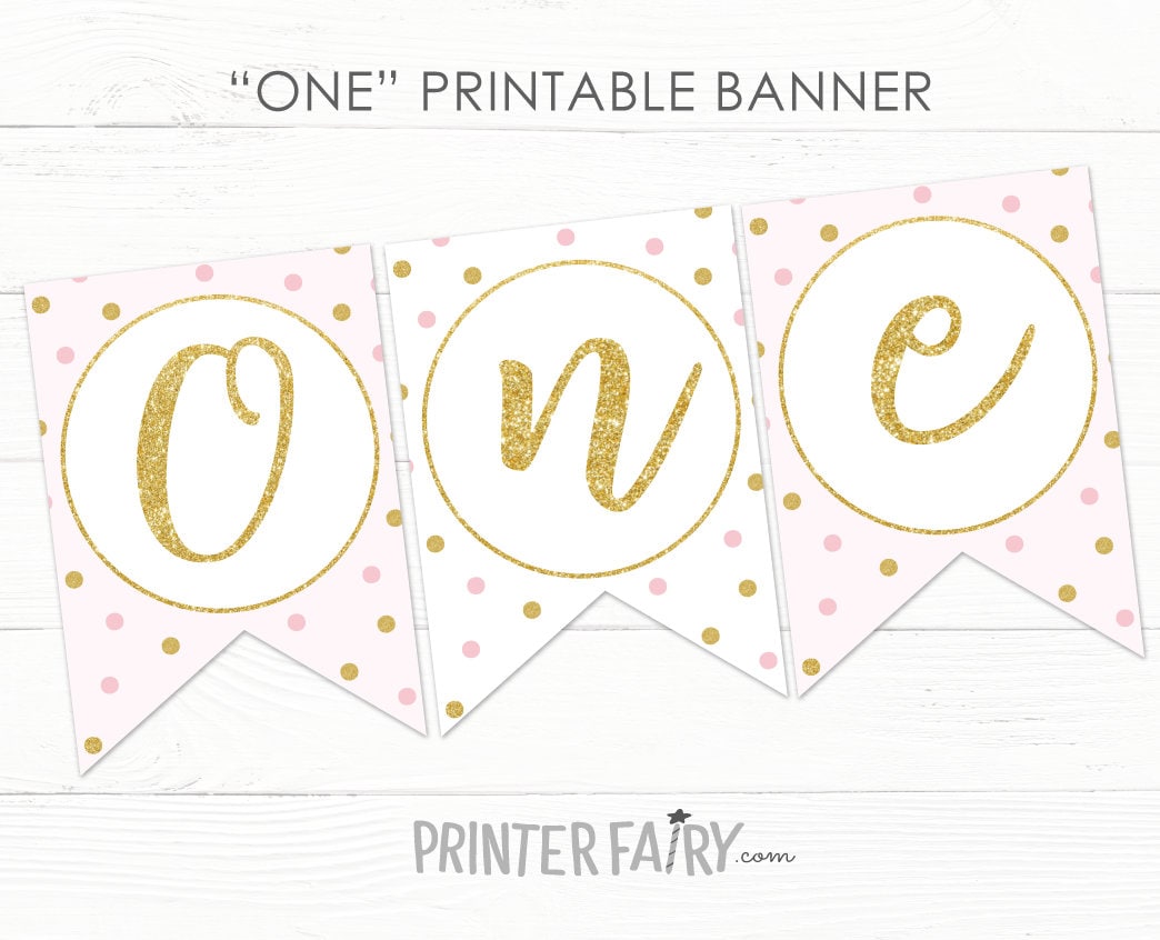 Ballerina ONE Banner, First Birthday, Printable Decoration (Instant Download)