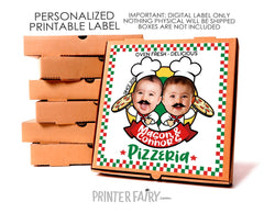 Personalized Pizza Birthday Party Label, Italian Chef Theme (Digital Download)