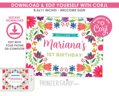 Mexican Fiesta Welcome Sign EDITABLE Template, Instant Download