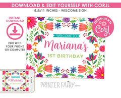Mexican Fiesta Welcome Sign EDITABLE Template, Instant Download