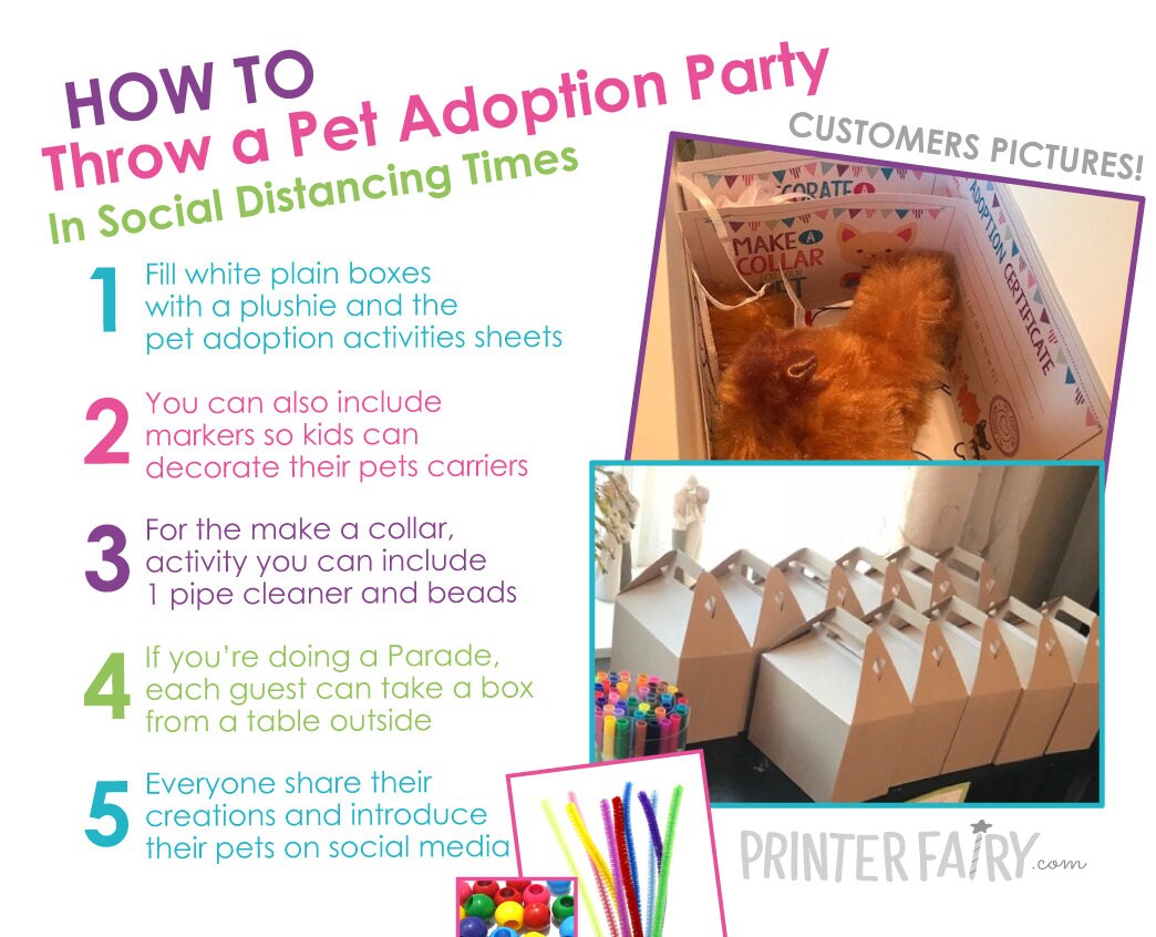 Puppy Kitten Adoption Party Pack, Printable Games (Instant Download)