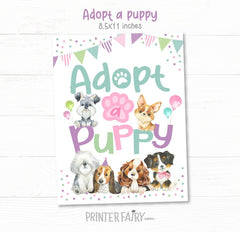 Puppy Adoption Station Party Games, Dog Lover Birthday Printables (Instant Download)