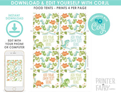 Editable Food Tent Cards, Printable Food Labels (Digital Download)