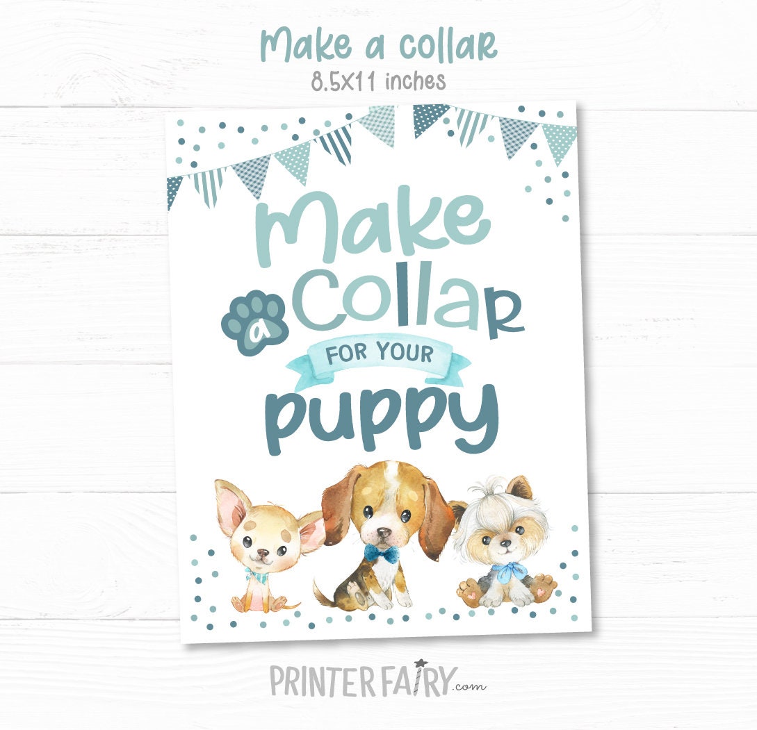 Puppy Adoption Party Games, Dog Birthday Activity Signs (Instant Download)
