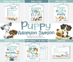 Puppy Adoption Party Games, Dog Birthday Activity Signs (Instant Download)
