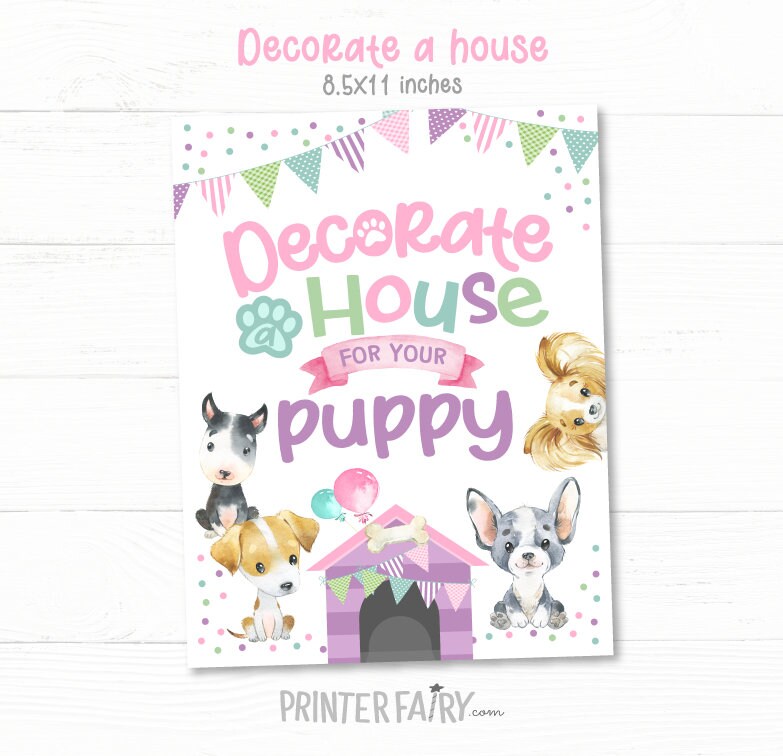 Puppy Adoption Party Games, Adoption Station Signs (Digital Download)