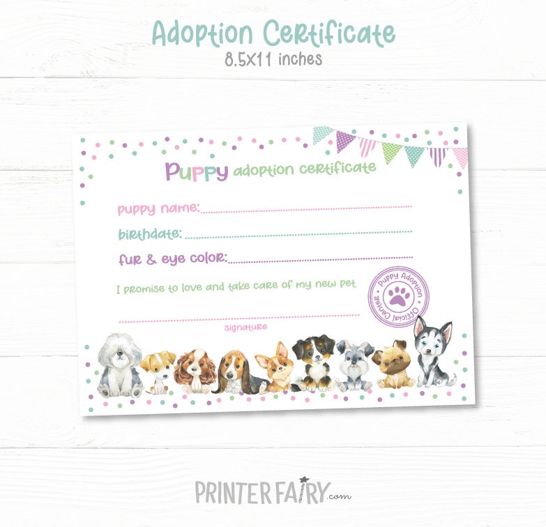 Puppy Adoption Station Party Games, Dog Lover Birthday Printables (Instant Download)