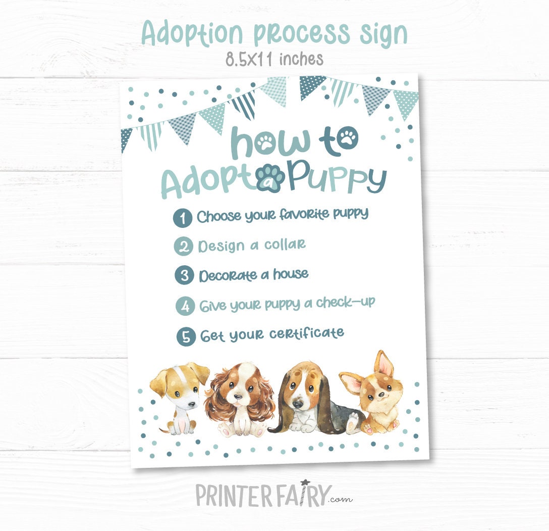 Puppy Adoption Party Games, Dog Birthday Activity Signs (Instant Download)